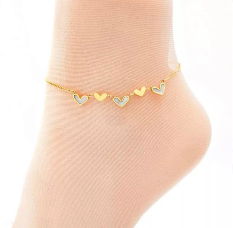 Corazones Anklet